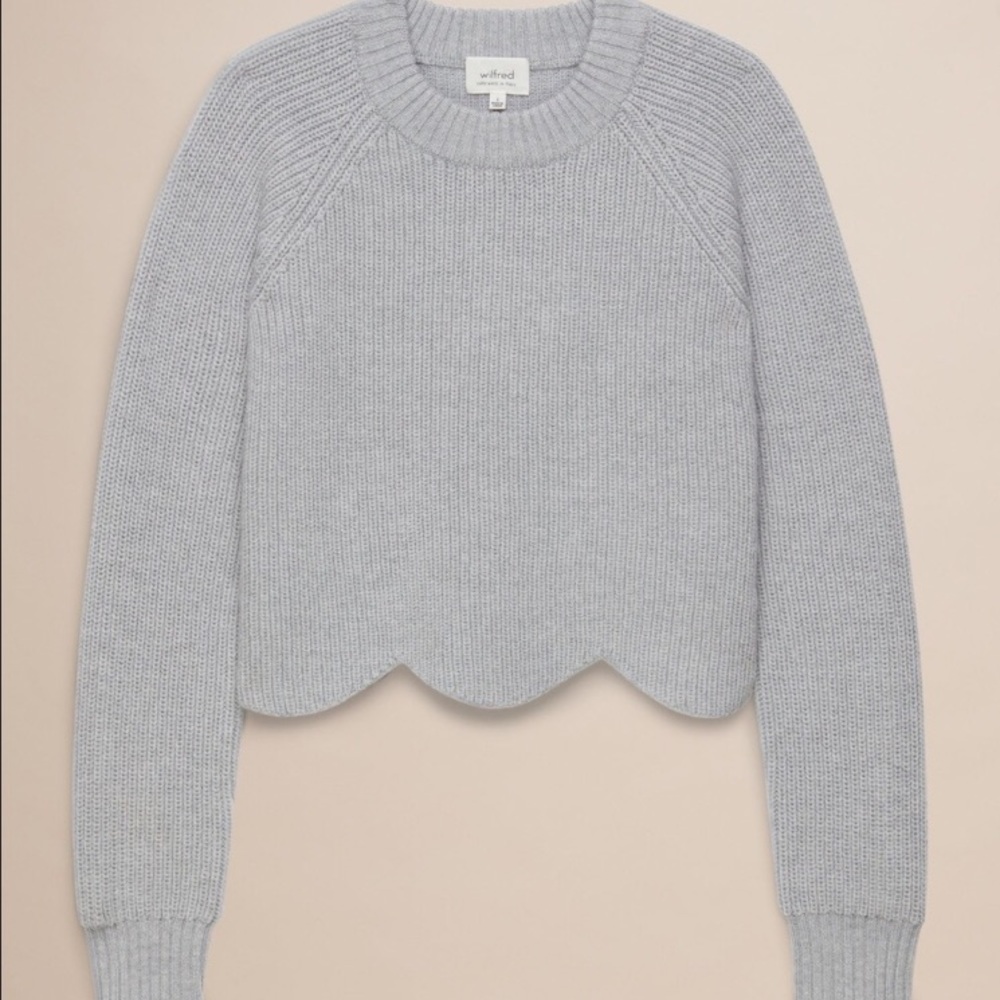 Wilfred wool scallop cropped sweater